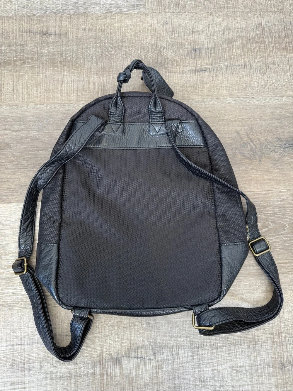 Pistil Black Canvas Leather Trim Backpack